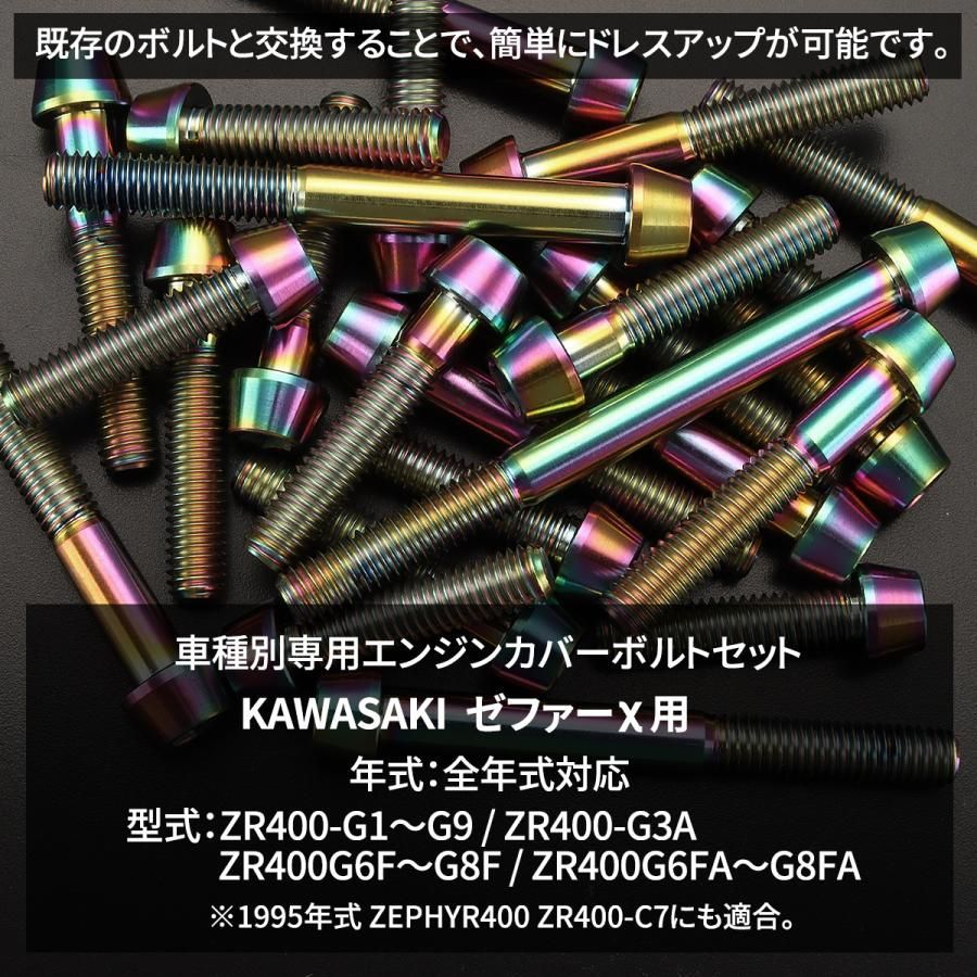 64チタン製 ゼファー400/ゼファーχ エンジンカバー クラッチカバー