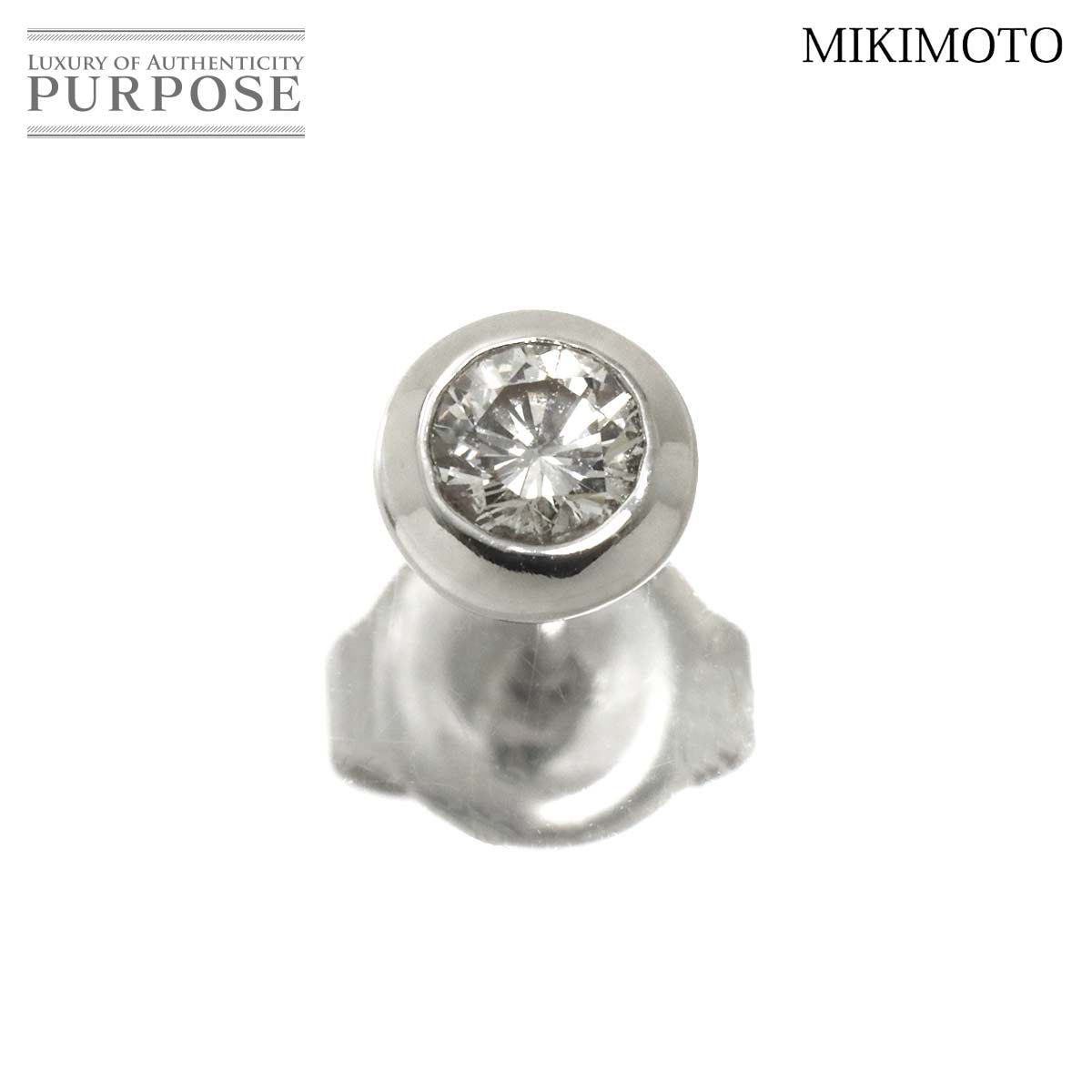 ミキモト MIKIMOTO ダイヤ 0.12ct ピアス K18 WG ホワイトゴールド 750 