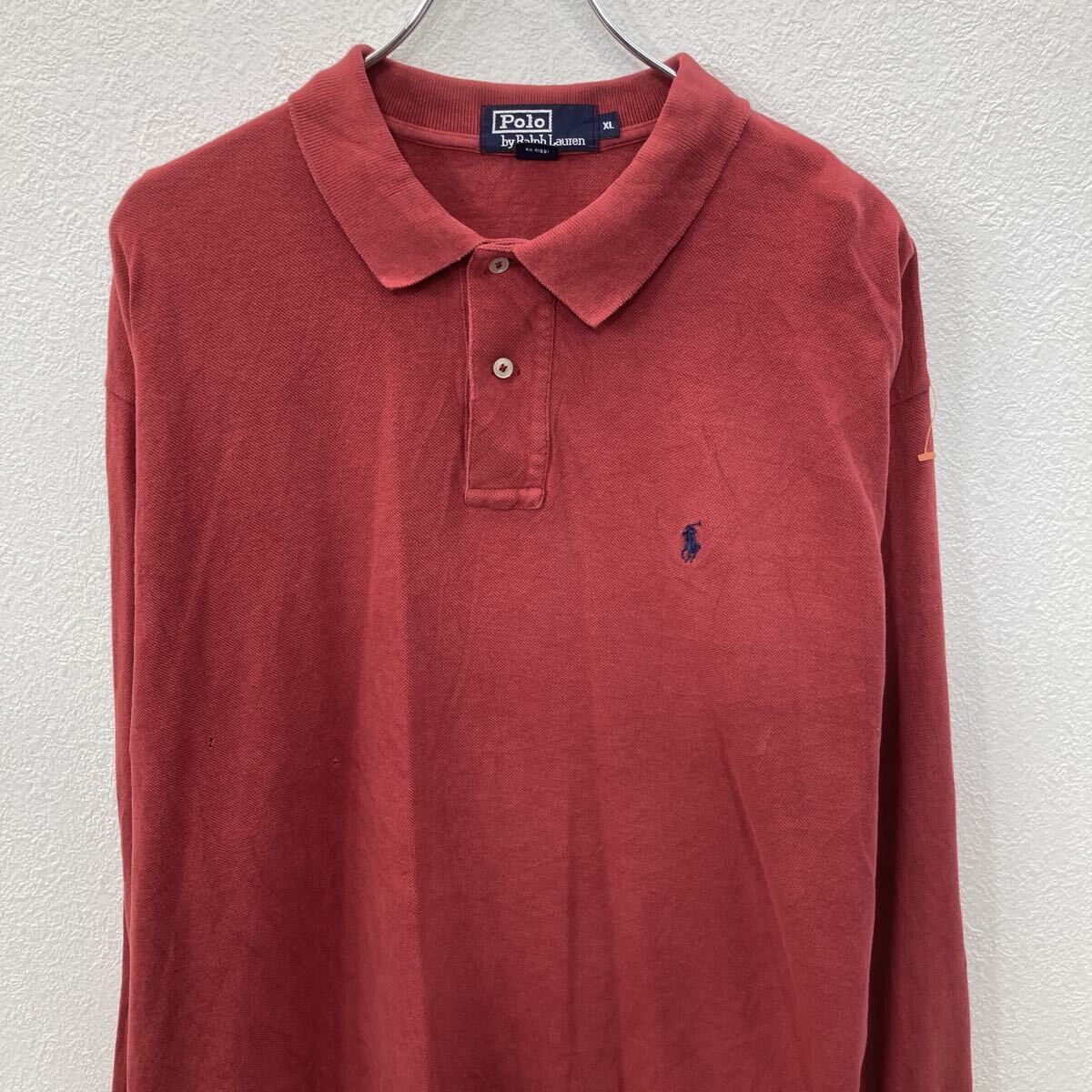 POLO RALPH LAUREN 長袖 ポロシャツ XL レッド ポロラルフ
