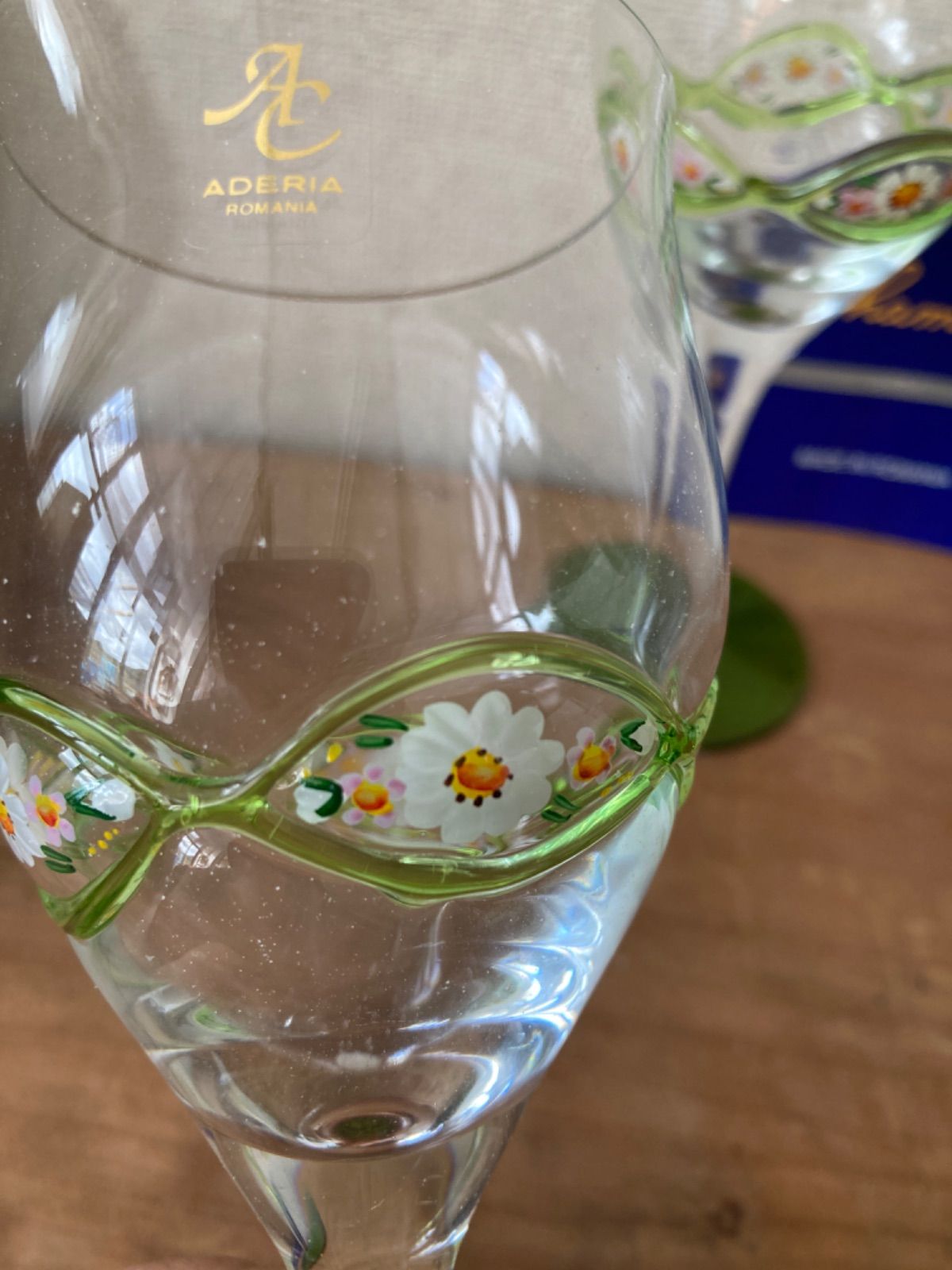 アデリア　ADERIA GLASS  ルーマニア　ワイングラスペアセット