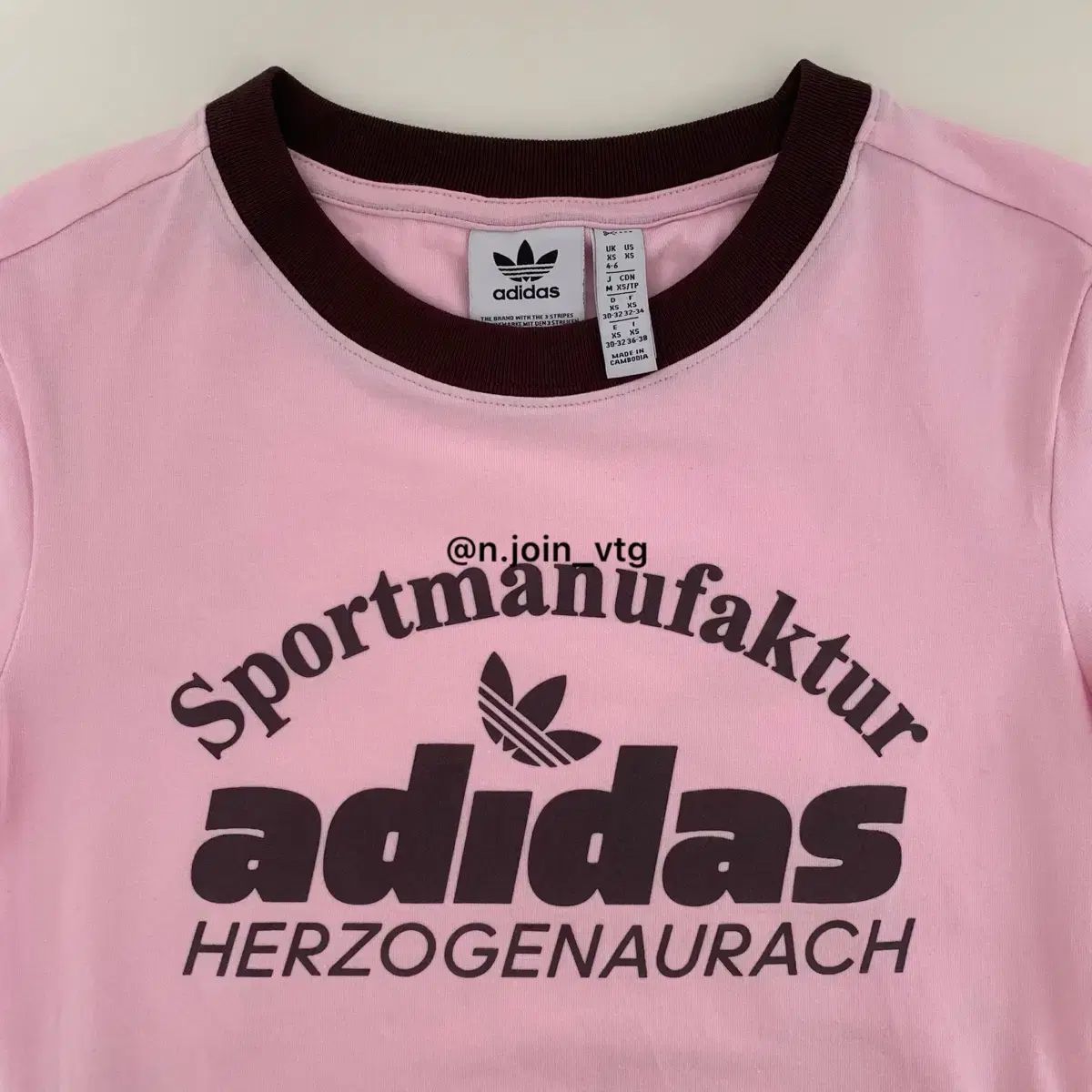 adidas リンガーTシャツ ピンク adidas(アディダス) ピンク 茶色 リンガー 半袖 Tシャツ - メルカリ