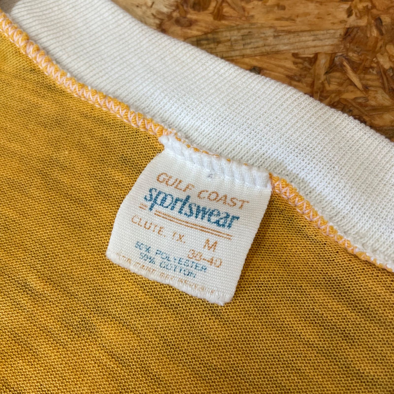 80s USA製 GULF COAST sportswear VネックTシャツ M 80年代 旧タグ 