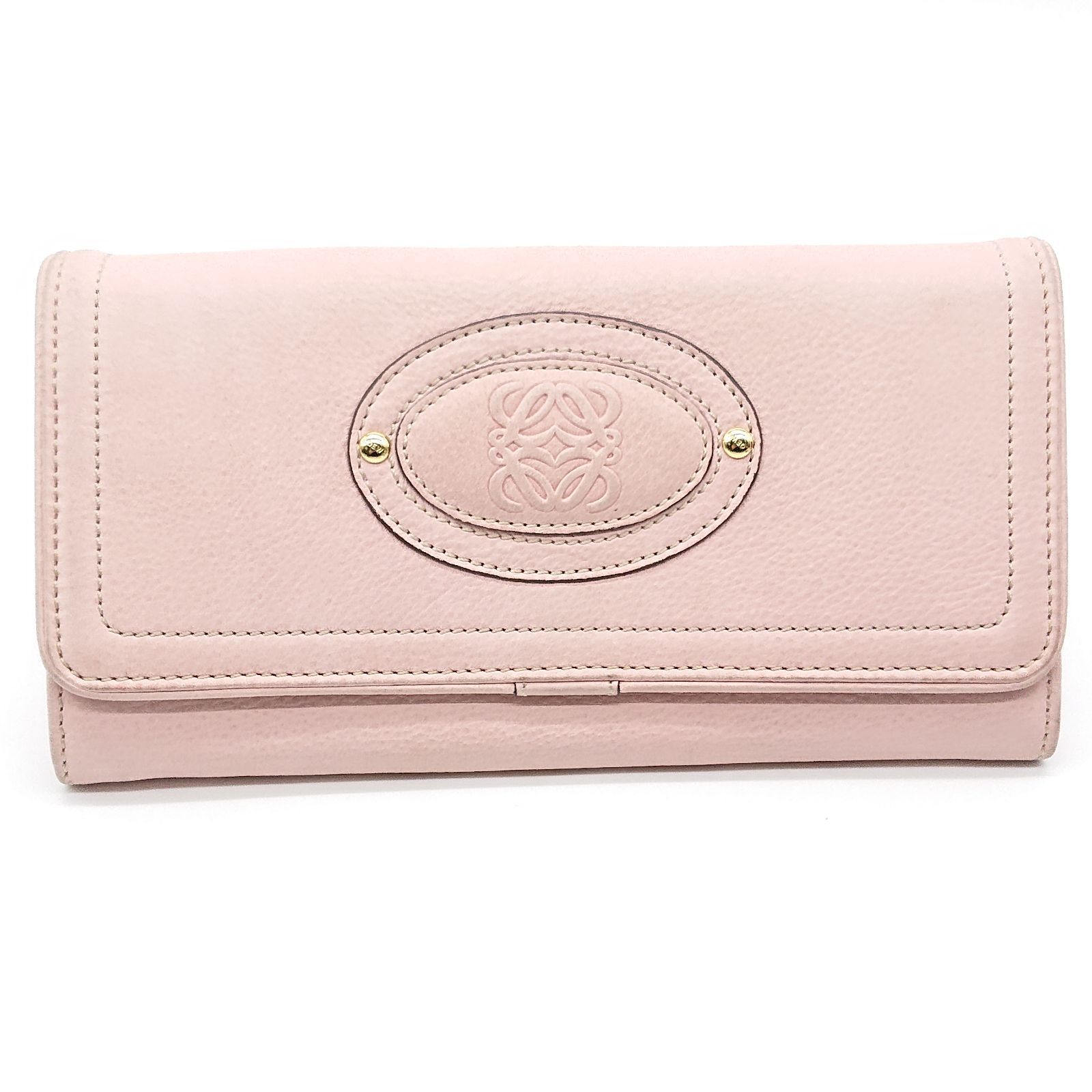 美品】LOEWE ロエベ アナグラム 長財布 ピンク 箱 布付き 布財布