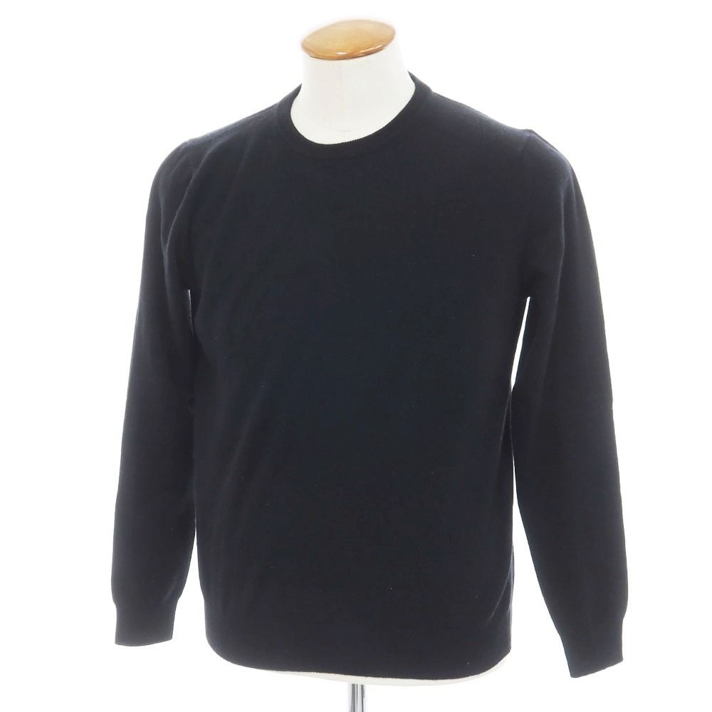 【中古】イセタンメンズ ISETAN MENS ハイゲージ カシミヤ クルーネック プルオーバーニット ブラック【サイズ48】【メンズ】