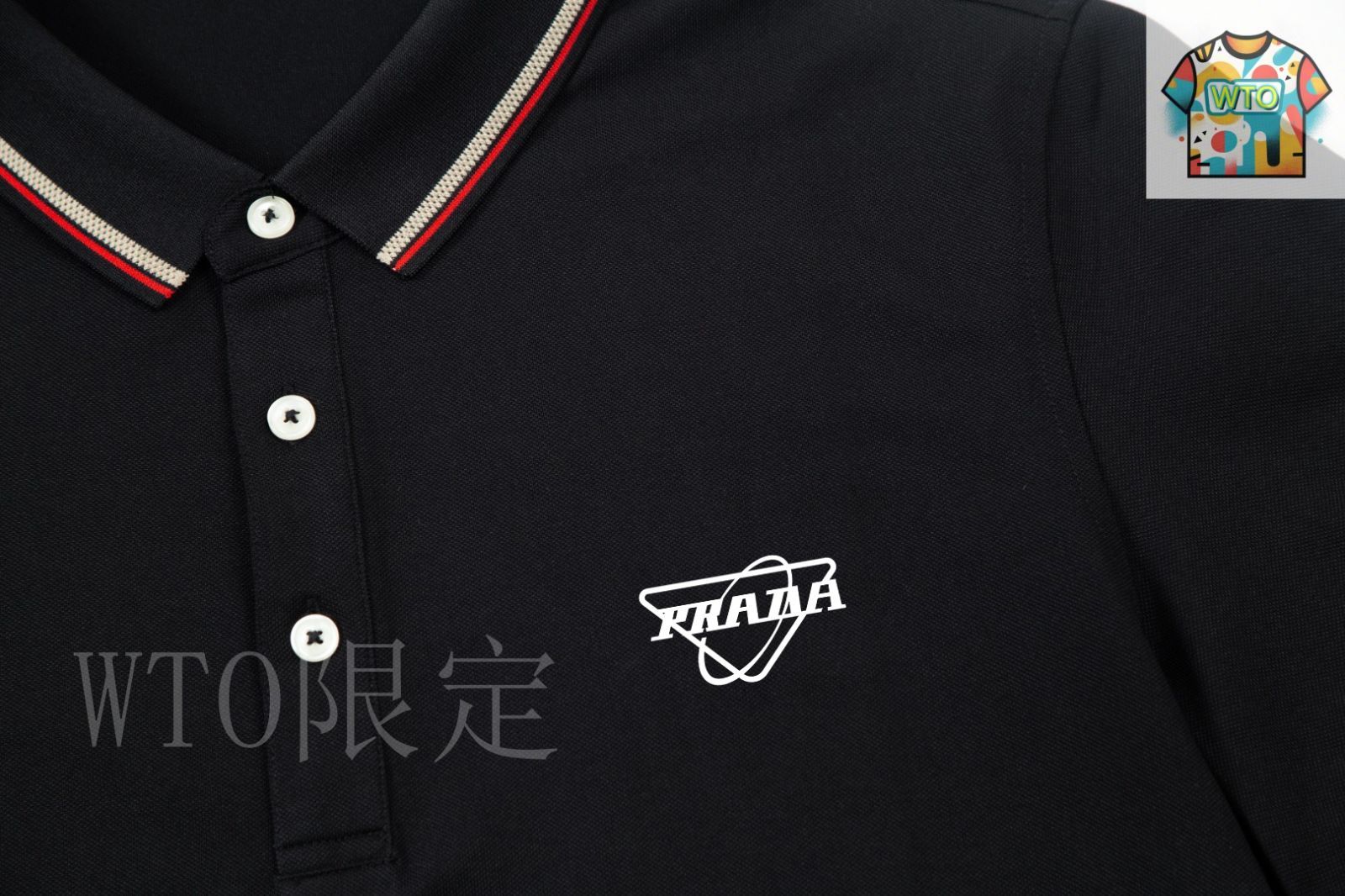 Myday公式アカウント01　PRADA ポロシャツ【サイズL】【ロゴ】 PRADA プラダ 三角ロゴワッペン ポロ シャツ ネイビー系 M【中古