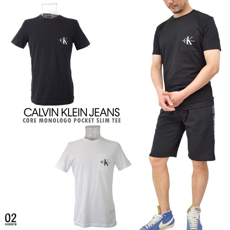 希少 CALVIN KLEIN JEANS カルバンクライン ポケット半袖Tシャツ プレゼント 父の日 メンズトップス アンダーウェア ポケットT メンズT 半TEE スリム インナーシャツ ユニセックス 男女兼用