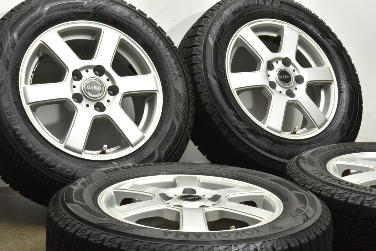 バリ溝 GIRO 15in 6J 48 PCD114.3 ヨコハマ アイスガード iG60 195|65R15 ノア ヴォクシー セレナ ステップワゴン アクセラ