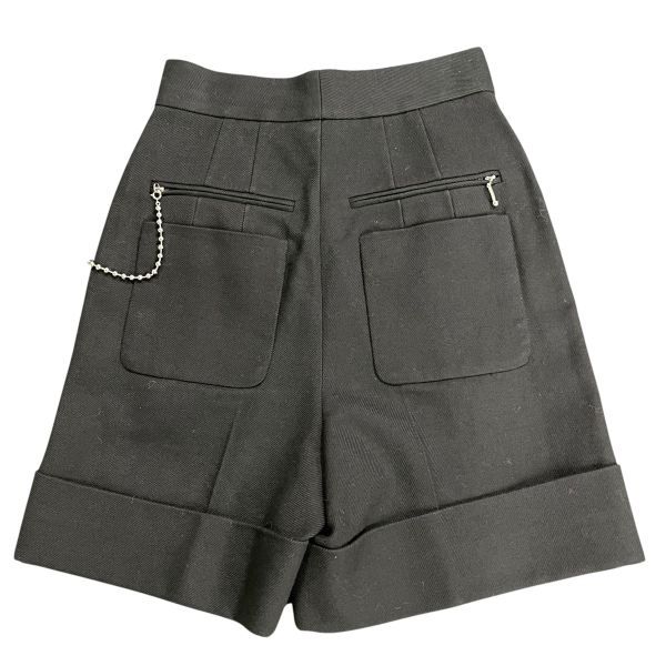 アレキサンダーワン Alexander Wang ショートパンツ キュロット チェーン 黒 綿 毛 ０ S レディース S5W165 DECORATOM_COM_BR