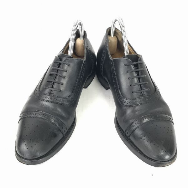 mack james/マックジェームス★本革/レザー/グッドイヤー製法/パンチドキャップトウ【25.0/黒】ビジネス/ドレスシューズ◆B-194 mack james/マックジェームス☆本革/レザー/グッドイヤー製法/パンチド