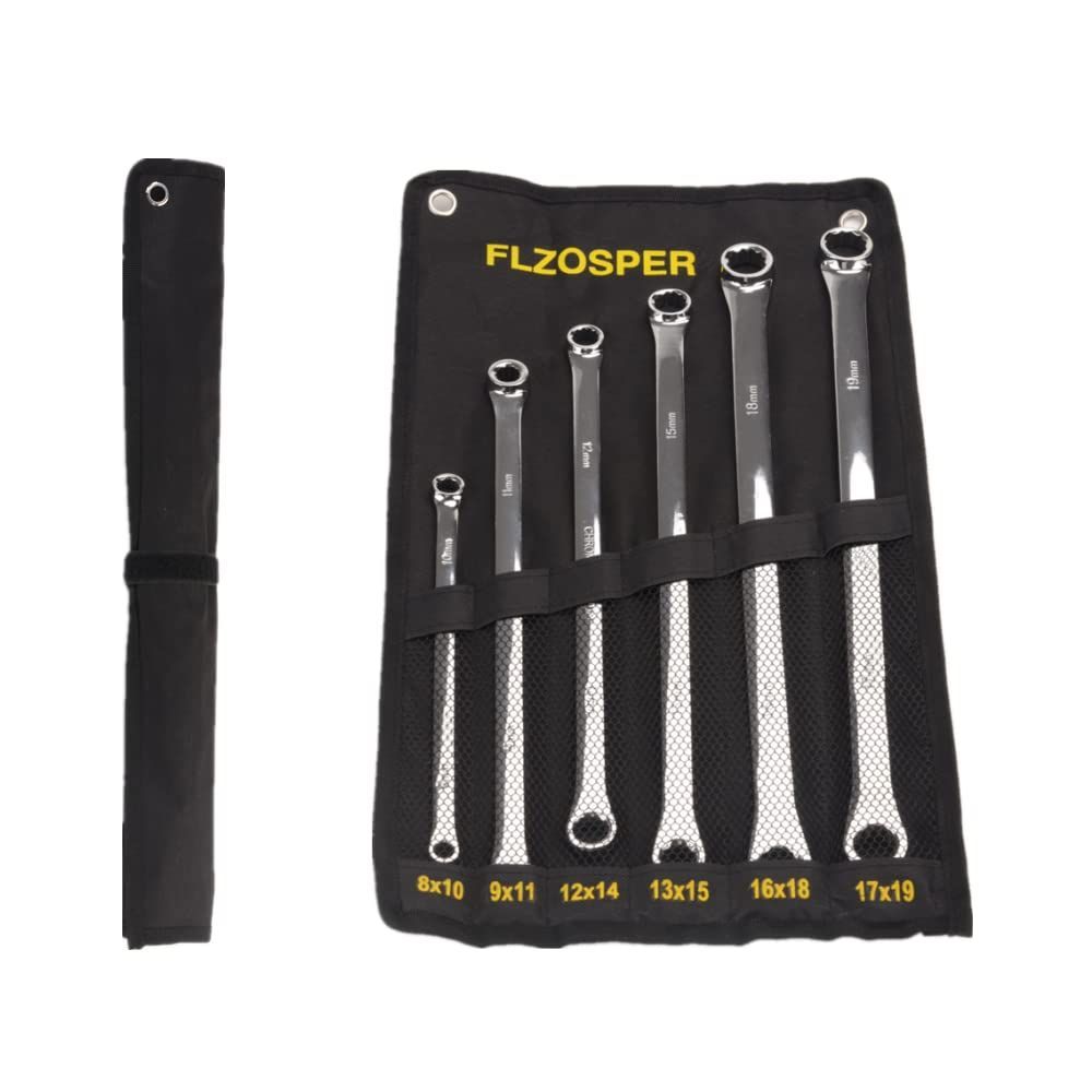 9本組 メガネレンチセット 片側ラチェット ロング 8～22mm 収納ケース