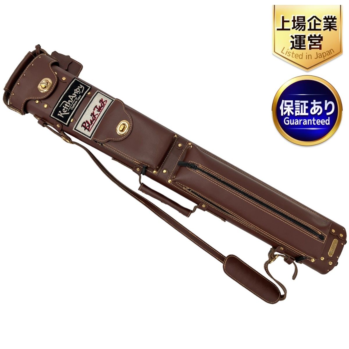 ●ビリヤード OBキューケース 3b4s本革 中古品 ビリヤードのキュー ケースその他 中古 ○ビリヤード OBキュー