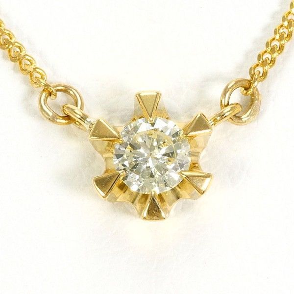 K18YG ネックレス necklace ダイヤ 0.16 総重量約2.4g 約40cm