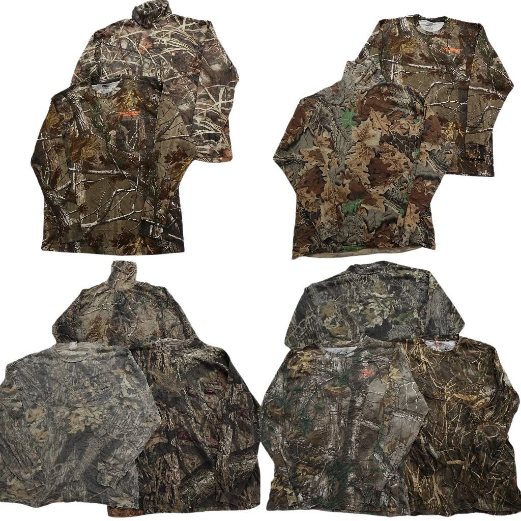 古着卸 リアルツリー 長袖Tシャツ 10枚セット メンズ XL ハイネック ワンポイント ポケＴ ミリタリー 古着 NA9775