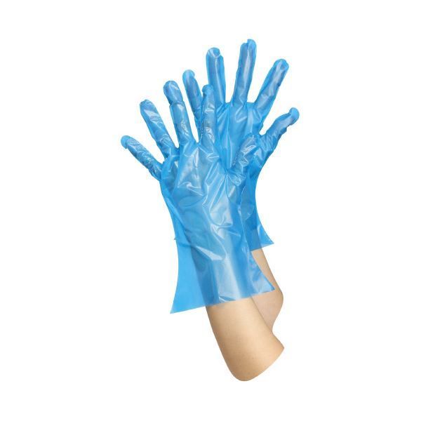 やなぎプロダクツ ポリエチレン手袋LD ブルー L 5000枚(100枚×50箱) [△][TP] 制服、作業服