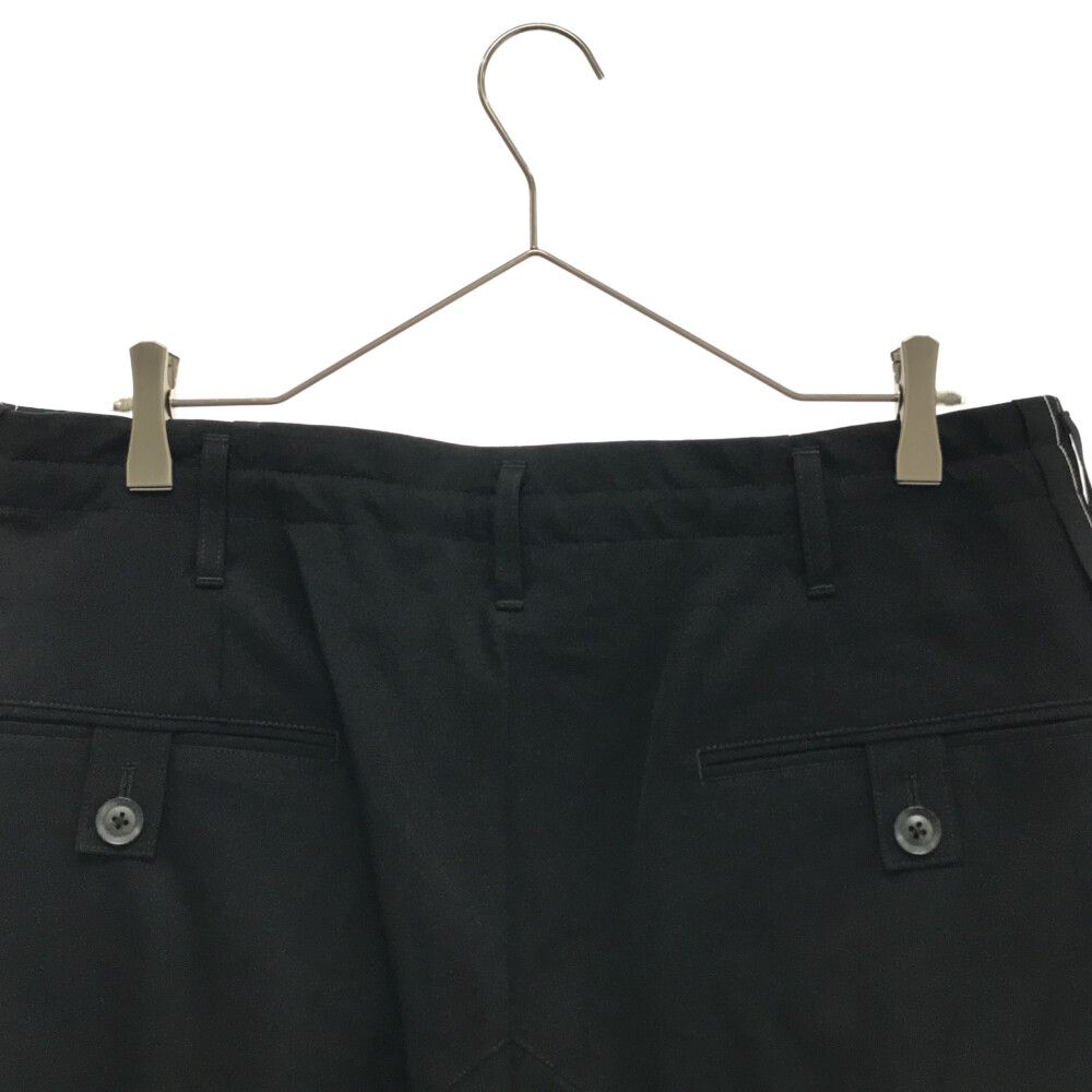 Yohji Yamamoto POUR HOMME ヨウジヤマモト プールオム 20AW G-タブP左右脇生地耳 ギャバ ワイドパンツ ブラック HR‐P63‐143 Yohji Yamamoto POUR HOMME (ヨウジヤマモト プールオム) 20AW G-タブP