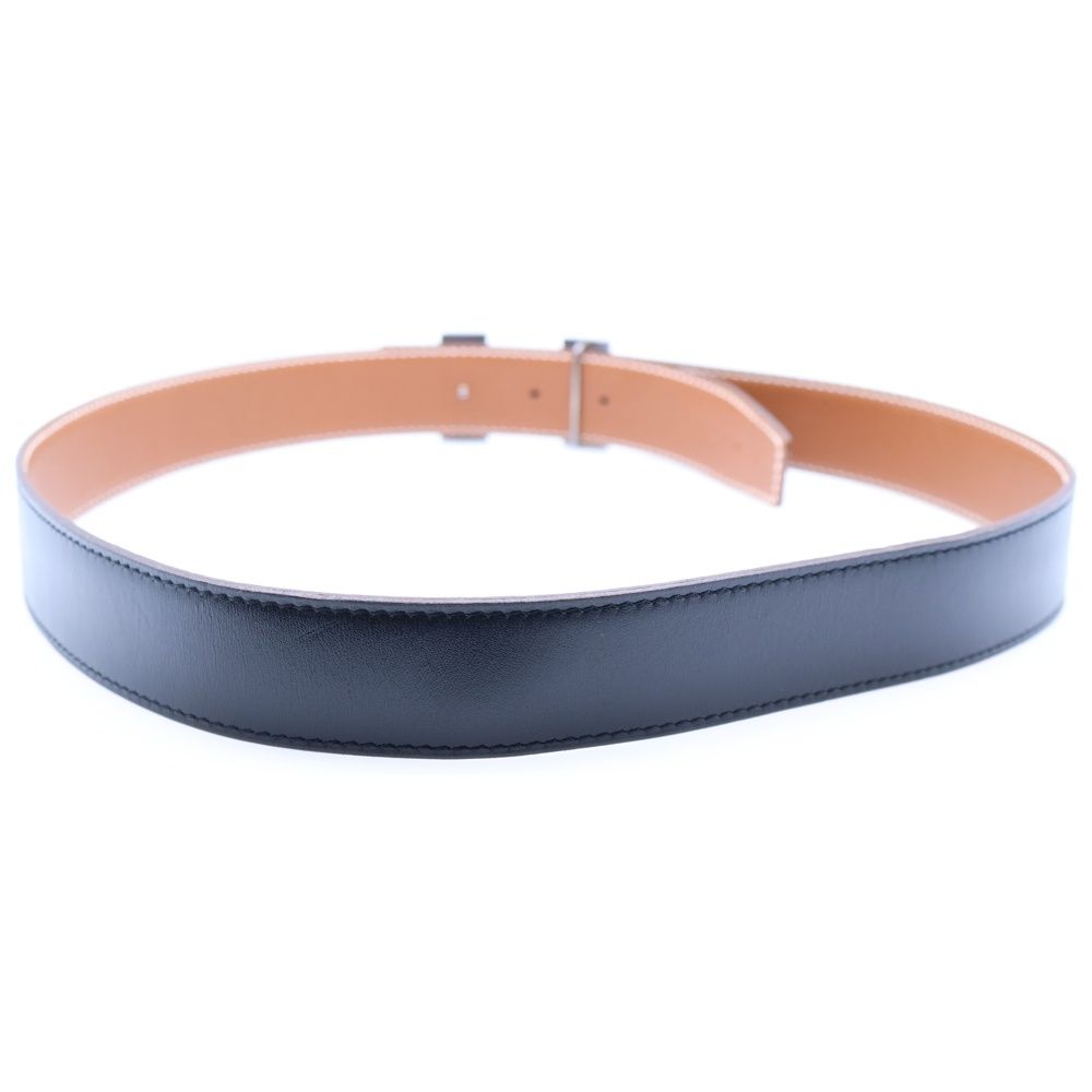HERMES エルメス コンスタンス ベルト ブラック×ゴールド シルバー金具 85 □H刻印