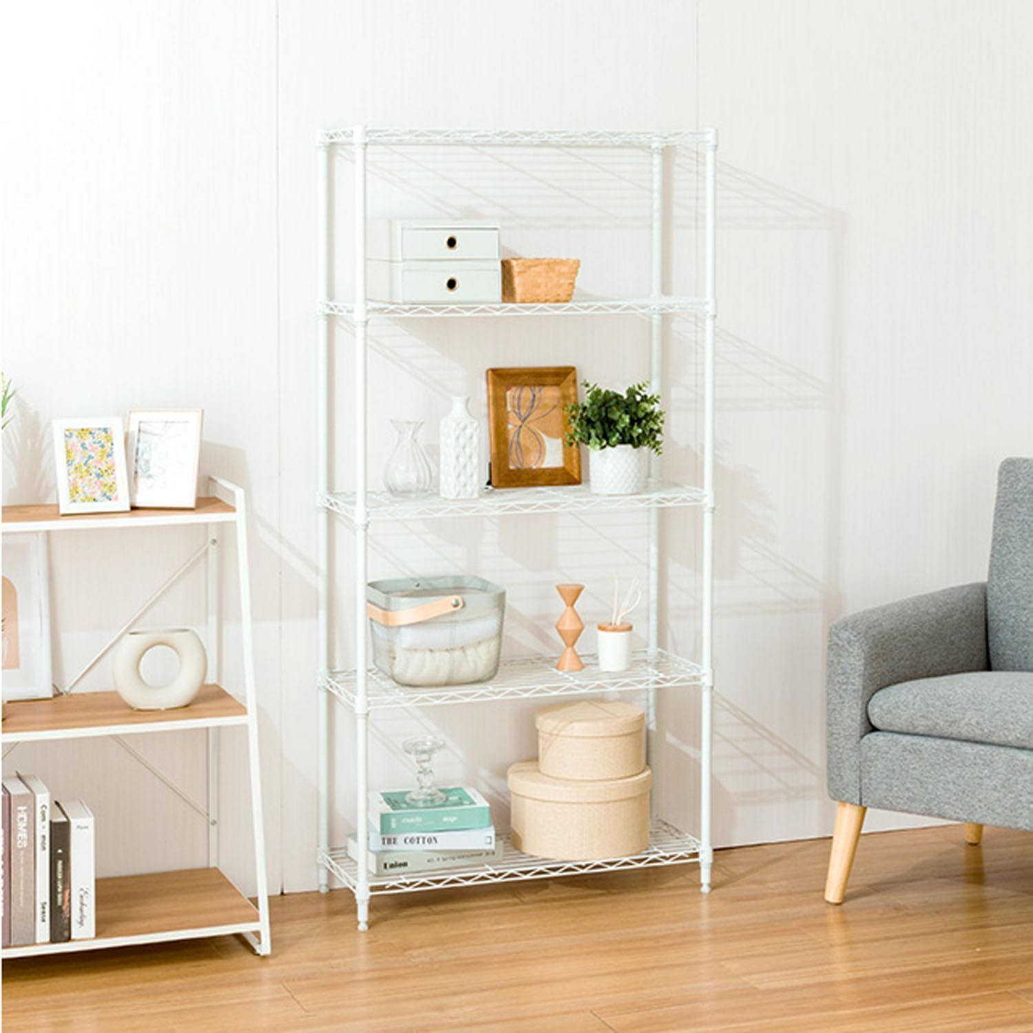 昭和レトロ ワイヤーラック4段仕様 店舗什器 ガーデニング シャビー