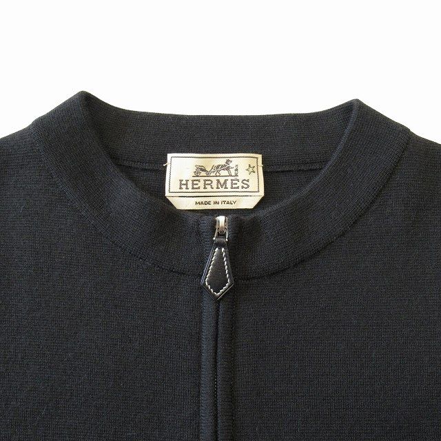 極美品 エルメス HERMES カシミヤ ウール ニット ジップアップ 