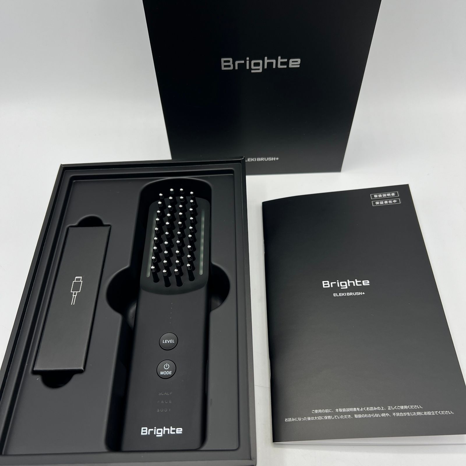Brighte ELEKI BRUSH BRT-FSB180 ブラック 美顔器 EMS フェイスケア ブライト エレキブラシ 本体