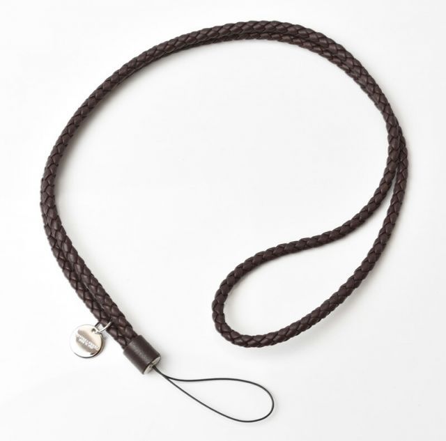 Bottega Veneta ブラウンレザーストラップ　未使用 ボッテガヴェネタ ネックストラップ BOTTEGA VENETA レザー イントレ