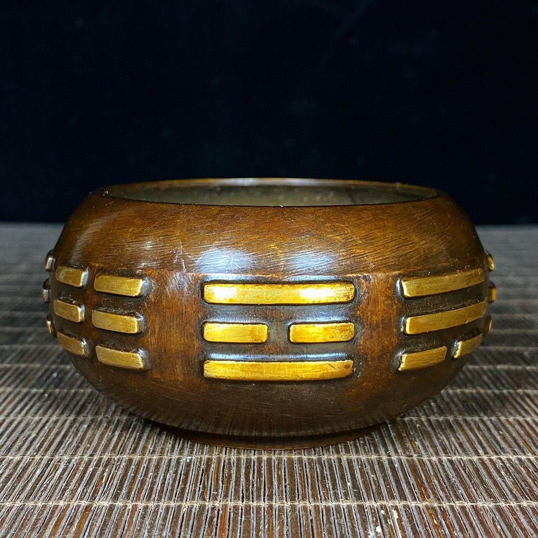 銅 細工 茶道具 香道具  八卦檀香炉  装飾品 工芸品 美術品 置物 銅器 八卦禅意 太極香炉 茶道 書斎 道家供養 香炉 装飾品 工芸品