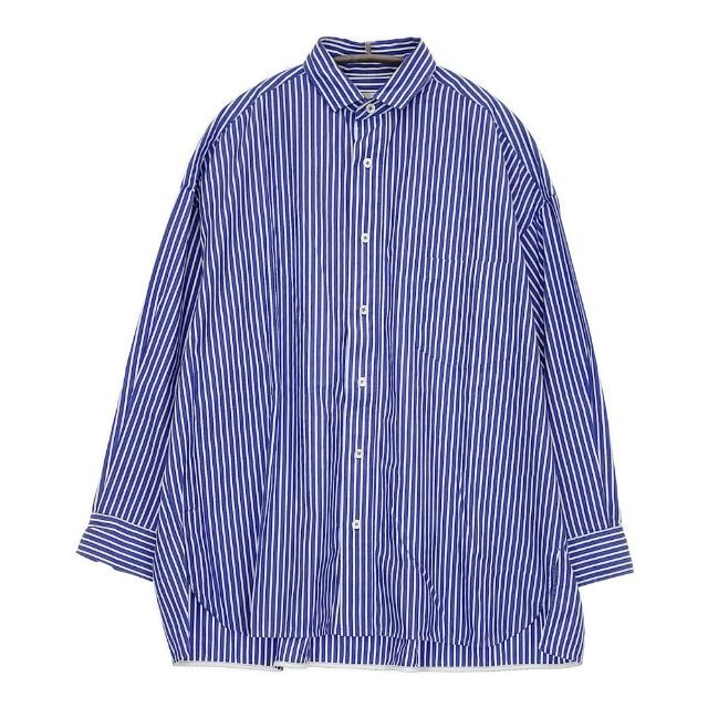 TICCA ワイドシルエット 0221401009 TBBS-009 コットン ストライプ 長袖シャツ ブルー ホワイト レディース ティッカ 5-0911M∞
