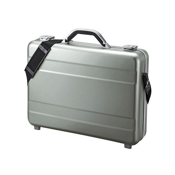 サンワダイレクト アタッシュケース アルミケース 15.6型対応 A4収納 パソコン収納 ガンメタ 200-BAG155GM 1個