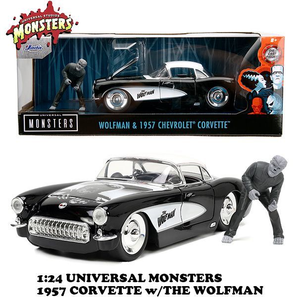 1:24 UNIVERSAL MONSTERS 1957 CHEVY CORVETTE w/WOLF MAN【ウルフマン】