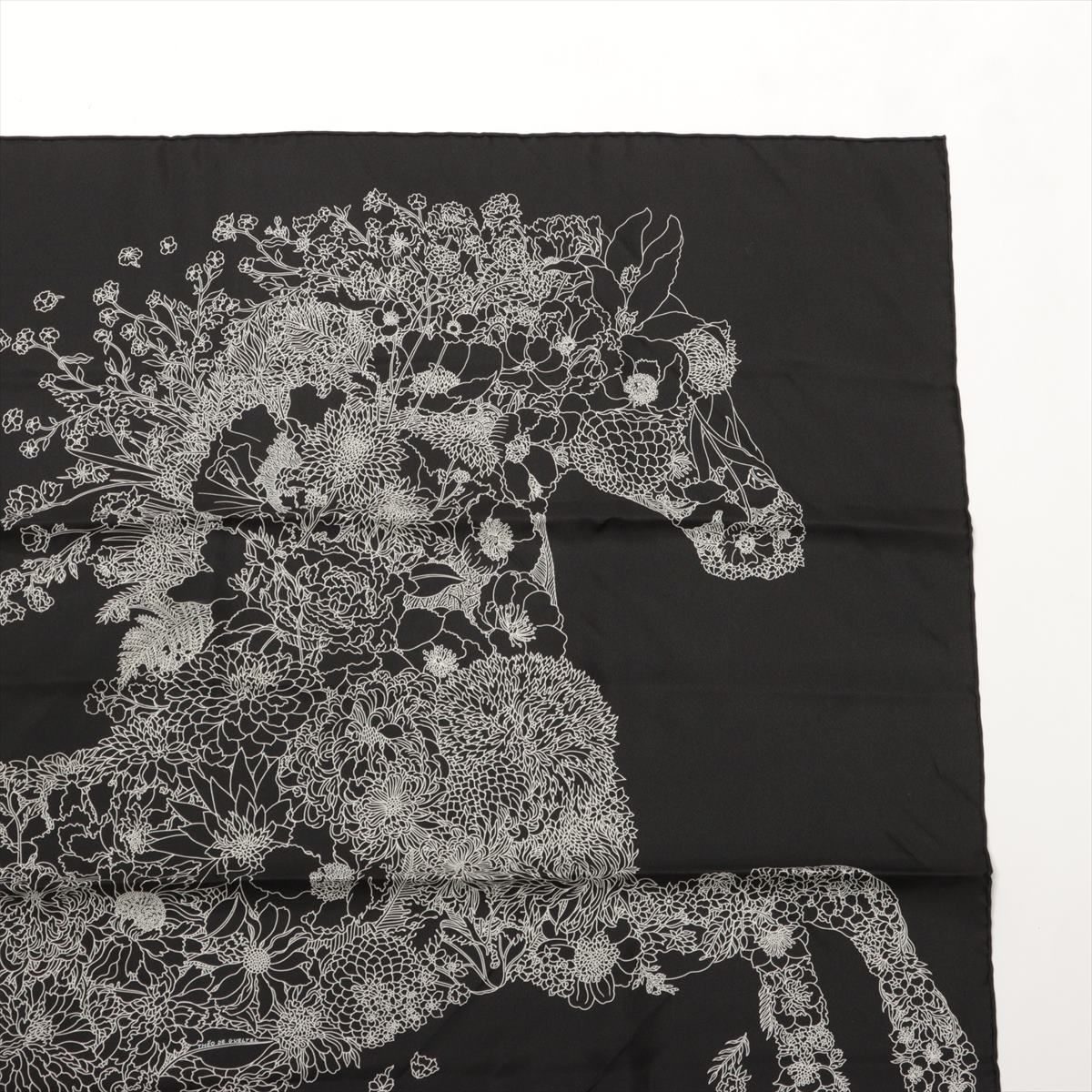 新品HERMESエルメスカレ90ローブレジェールフラワーホース花馬