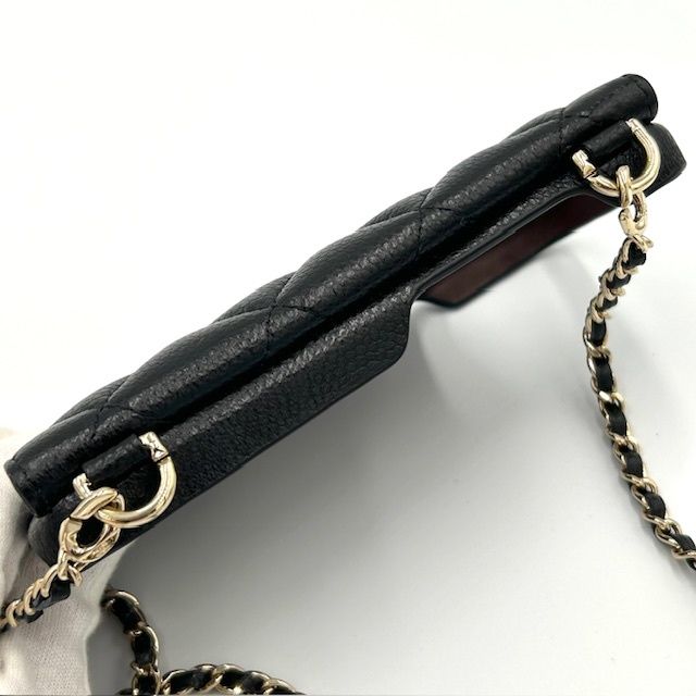 シャネル CHANEL キャビアスキン マトラッセ iphoneケース ココ