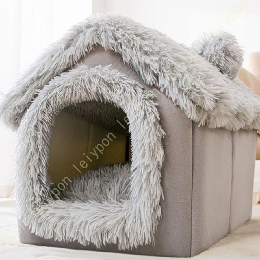 猫 ベッド 猫ハウス 冬 ドーム 小さめ ペット用寝袋 キャットハウス ドーム型 暖かい ふわふわ 屋根付き 室内用 寒さ対策 保温防寒 猫 犬 小動物用 室内用