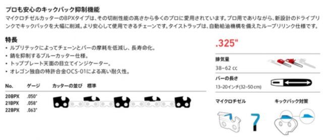 種類35 3本セット|21BP-76E 送料無料 オレゴンソーチェーン 21BPマイクロチゼルコントロールカット 21BPX プロ厳選 ピッチ.325 インチ ゲージ.058 1.5mm ソーチェン 純正 ソーチェーン プロ厳選 GETSMS_ONE