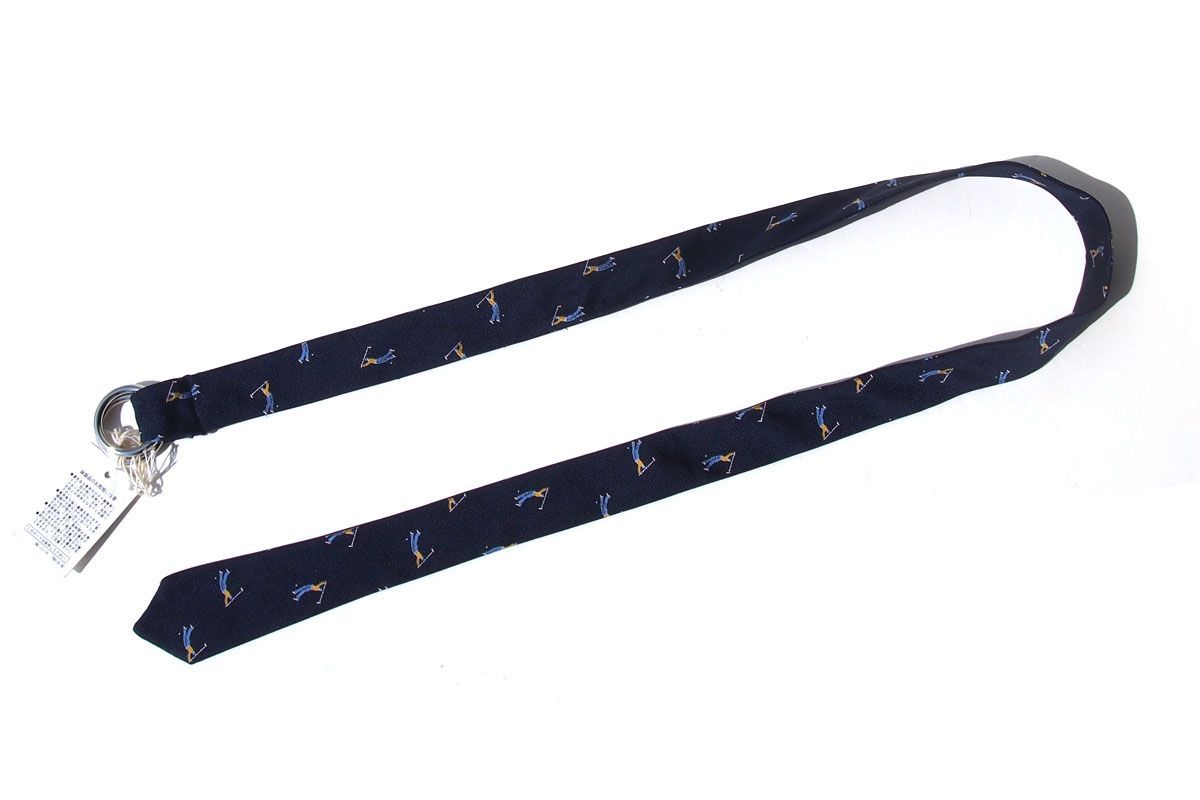 |♥|パオロ アルビザッティ|PAOLO ALBIZZATI |ゴルフ柄ネクタイ生地ベルト|M|ネイビー WWW_OLIVIERBERNSTEIN_COM