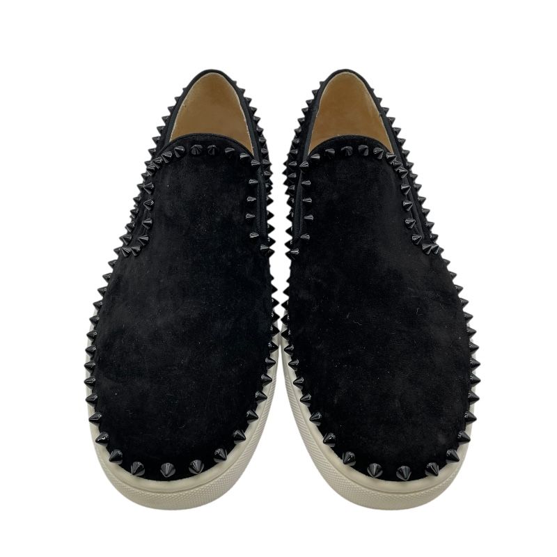クリスチャン ルブタン Christian louboutin PIK BOATスタッズスリッポン ブラック スウェード メンズ スリッポン