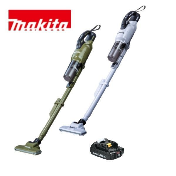 当店だけ バッテリー充電器も1年保証! マキタ コードレス掃除機 18 V サイクロン一体式 オリーブ ホワイト W 軽量バッテリー BL 1820 B 充電式 クリーナー スイッチ 当店オリジナルセット MAKITA 充電器別売