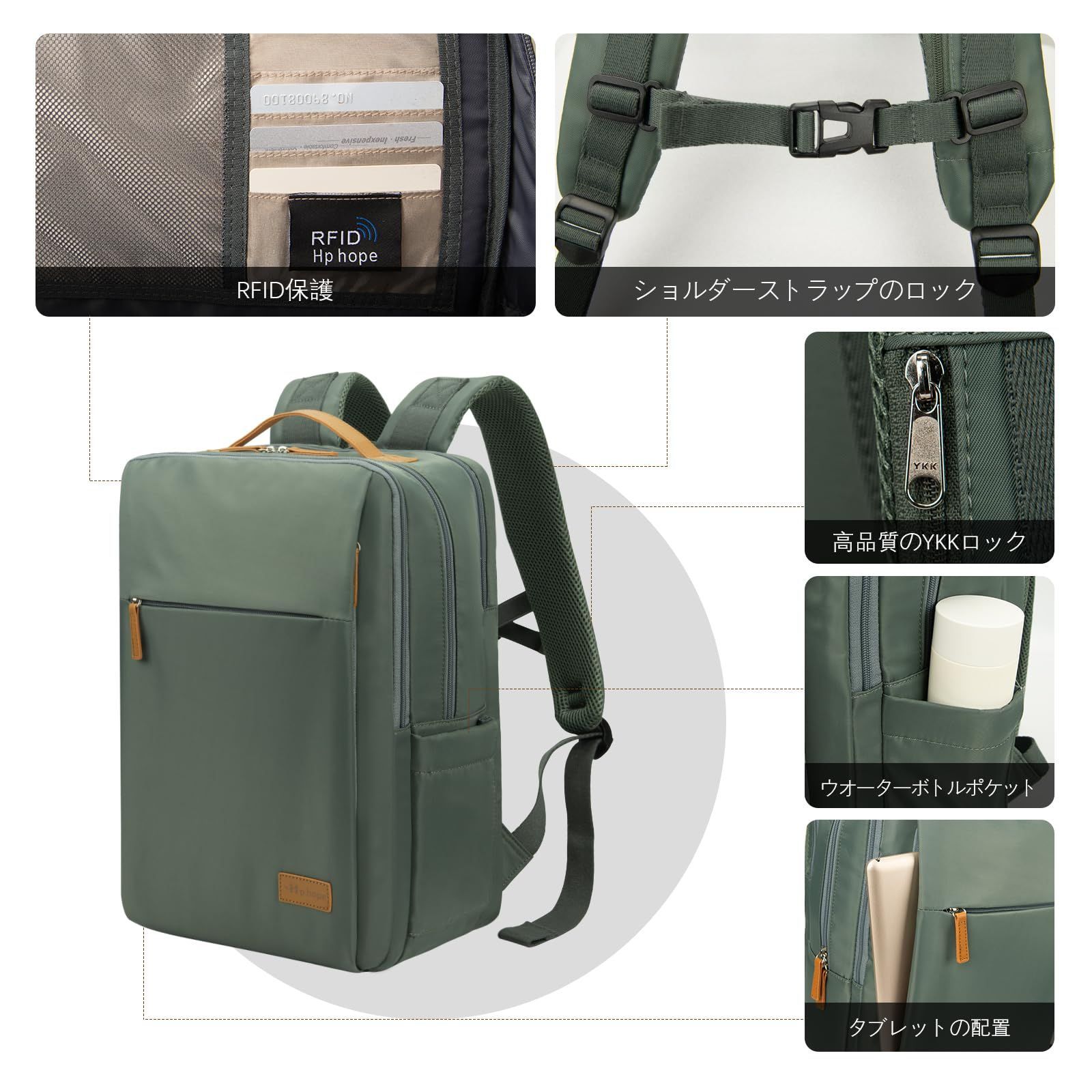 数量 リュック ビジネスリュック ビジネスバッグ リュックサック防水 hope 大容量 軽量 男女兼用 バッグ pc リュック USB充電ポート ファッションリュック Hp 耐衝撃 通勤 ビジネス 学生 通学 旅行 サイクリングに最適 15.6インチ NEXPOTALLINN_EU