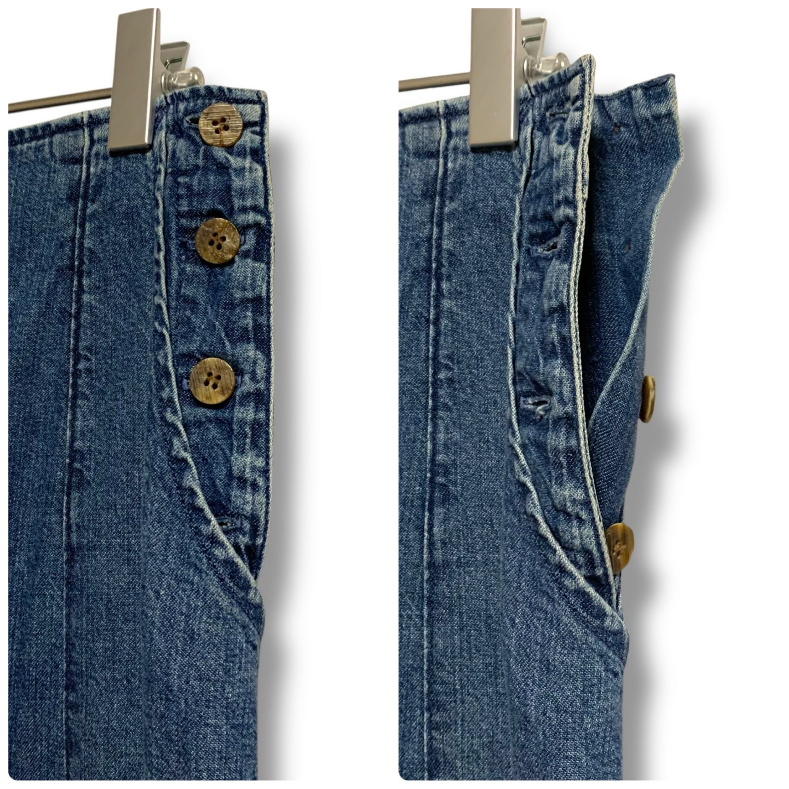 45RPM 45R プリーツ　インディゴ　デニムロングスカート 45RPM 45R プリーツ インディゴ デニムロングスカート