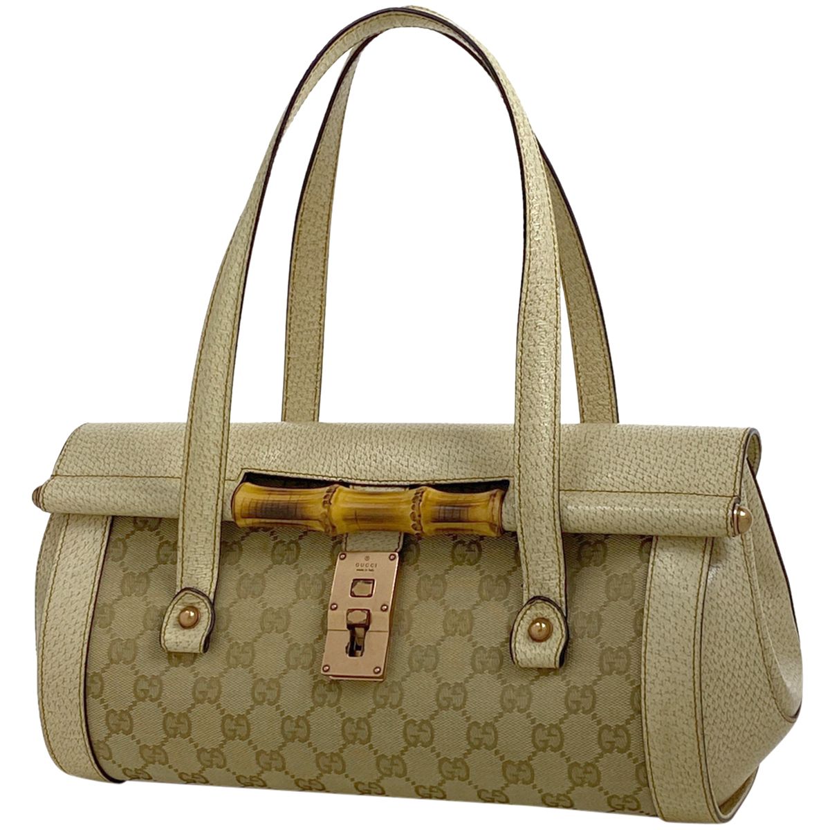 ✨レア✨GUCCI グッチ ハンドバック GGナノ キャメル×ホワイト バッグ