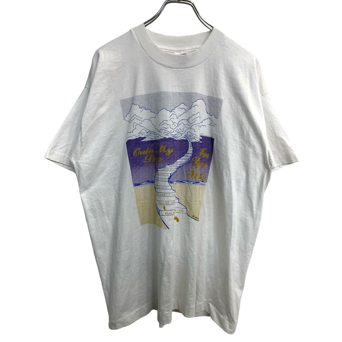 FRUIT OF THE LOOM 半袖 プリント Tシャツ XLサイズ フルーツオブザルーム シングルステッチ ホワイト 古着卸 アメリカ仕入 t2408-3521