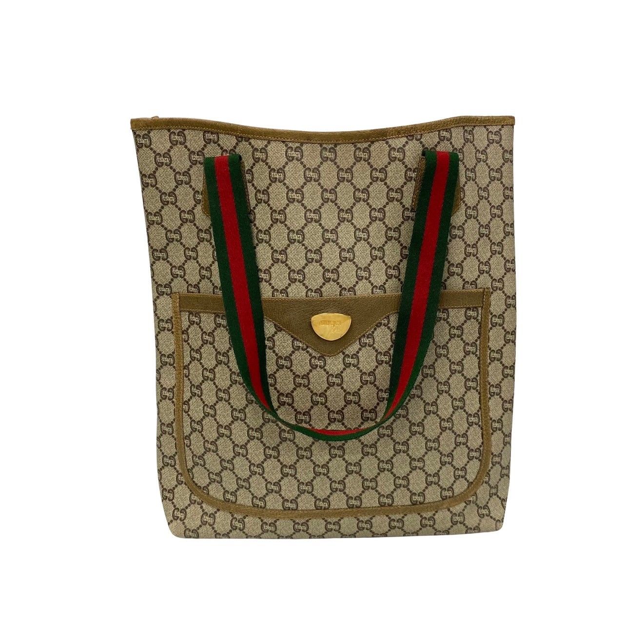 極 美品 GUCCI オールドグッチ グッチ ヴィンテージ シェリーライン グッチプラス レザー ハンドバッグ トートバッグ ブラウン 24733 -  メルカリ