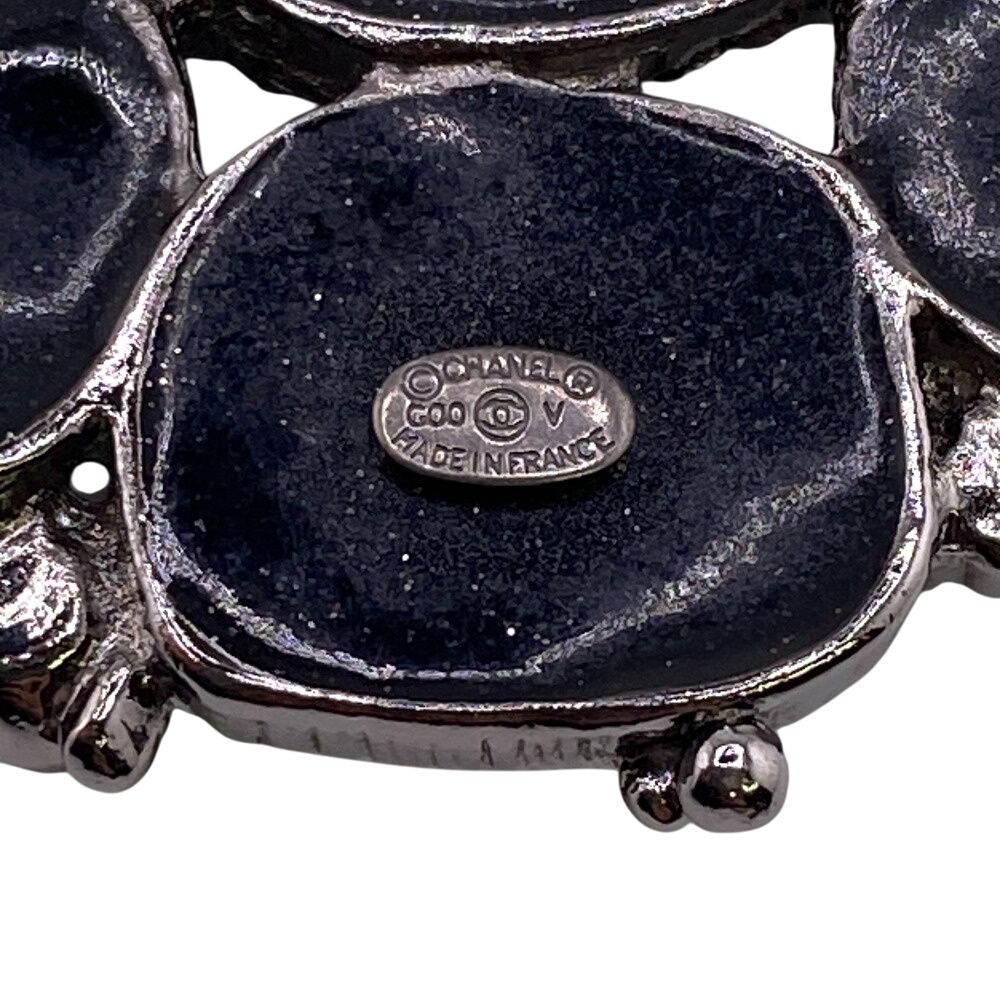 CHANELシャネル C00V ココマーク ラインストーン ブローチ ブラック 