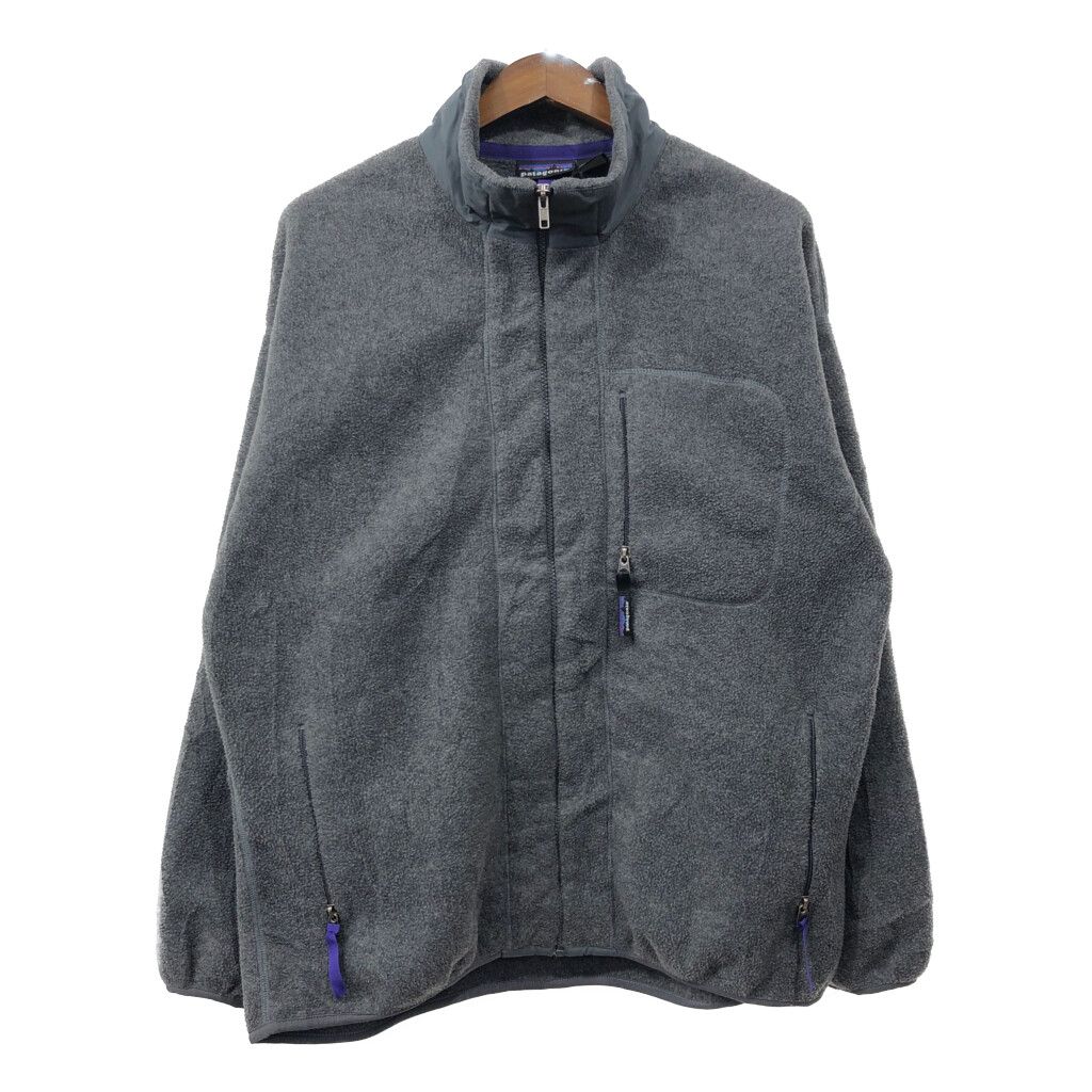 90年代 ポルトガル製 patagonia パタゴニア フリースジャケット アウトドア 雪無しタグ グレー (メンズ XL) 中古 古着 Q6755