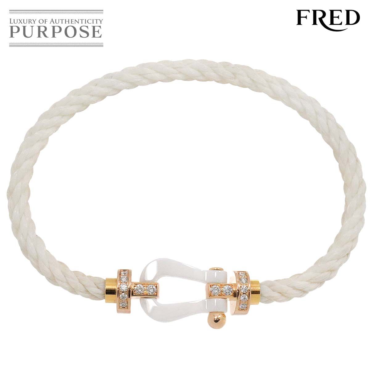 フレッド FRED フォース10 LM ハーフダイヤ ブレスレット #17 セラミック K18 PG ピンクゴールド ケーブル 750  Bracelet 90242045 - メルカリ