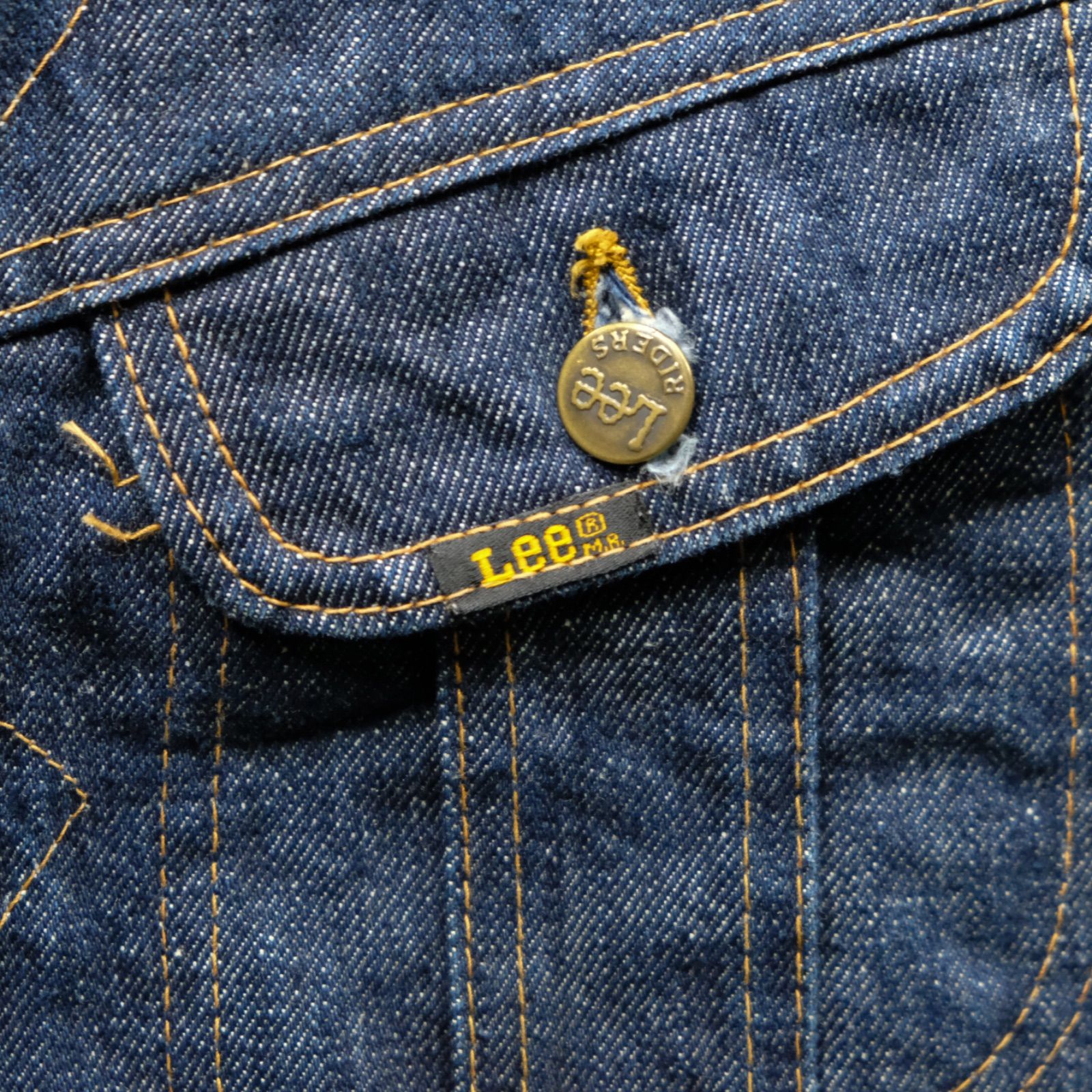 70's/80's USA製 Lee ストームライダー デニムベスト 裏ボア ボタン裏