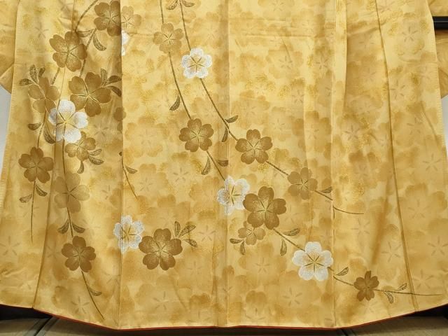 平和屋着物▽豪華振袖 駒刺繍 枝垂れ花文 金彩 正絹 逸品