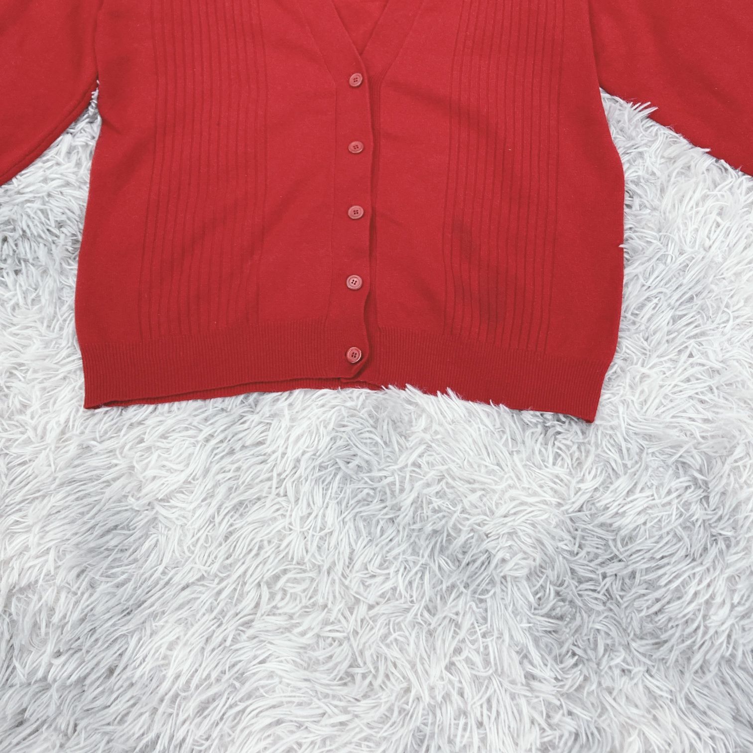 V&W】Vネックカーディガン カシミヤ100% (M) 上品 レトロ