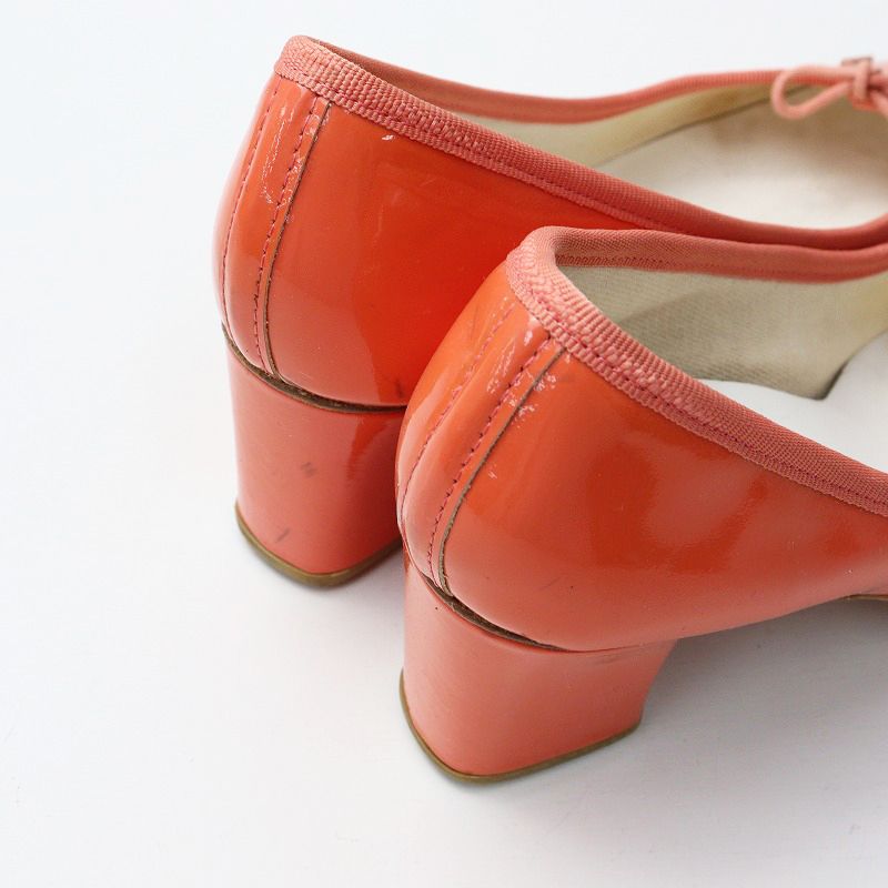 【美品】repetto レペット PANAM パナム エナメル ヒール 黒 36 Repetto】レペット バレエシューズ フラット エナメル ブラック