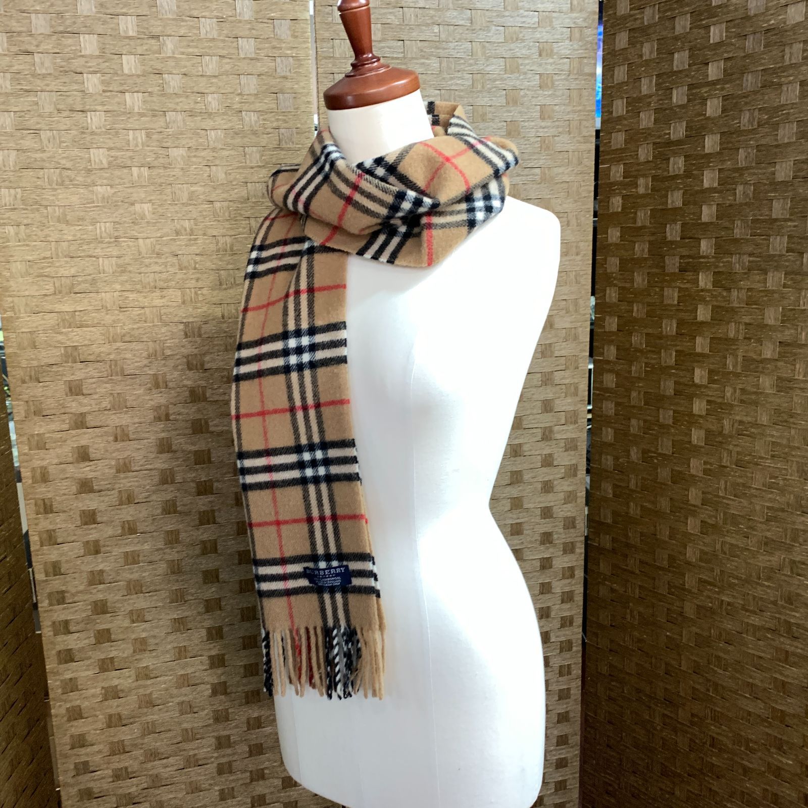 f001 L Burberrys ノバチェック柄 マフラー バーバリー 100