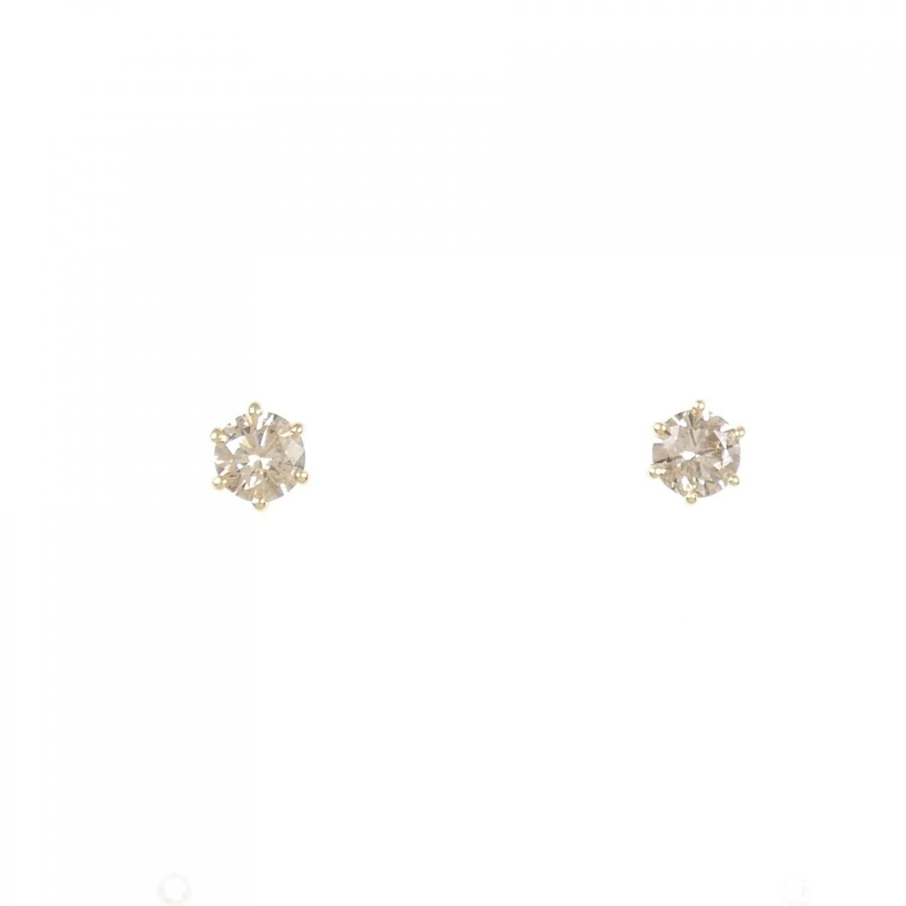 K18YG ソリティア ダイヤモンド ピアス 0.50CT
