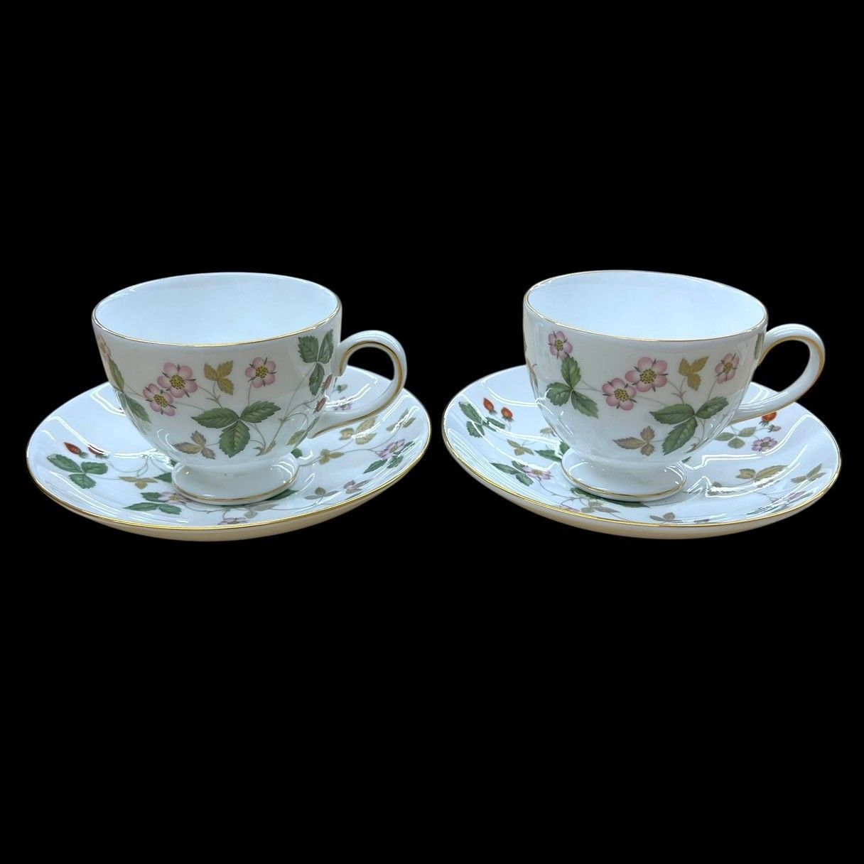 WEDGWOOD ウェッジウッド ワイルドストロベリー カップ＆ソーサー 2客 